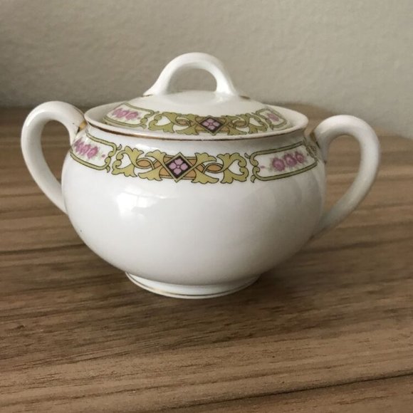 Vintage 1930’s Noritake Pattern 13680 Ceramic Sugar Bowl Made In Japan - Picture 1 of 6